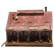 Diorama H0/1:87 Gebäude Fachwerk Lagerhalle Lagerhaus Güterschuppen #patiniert