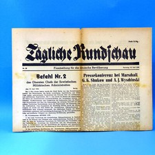 Tägliche Rundschau 10.06.1945 Geburtstag Hochzeit 10.6.1945 Tageszeitung