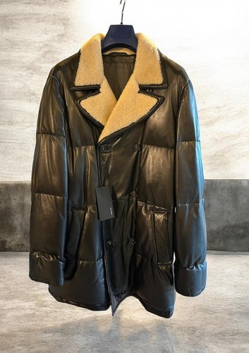 Brioni daunenmantel leder - daunenmantel,
