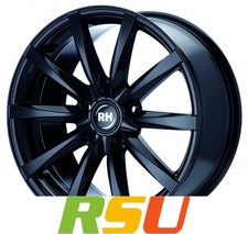 RH Alurad GT schwarz glanz lackiert 10x19" ET45 LK5 112 ML 72.6 Alufelgen 19 ...