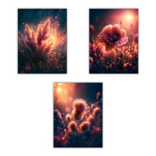 Botanik poster 3er set - set, |