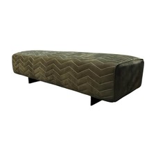 Minotti Bank Quincy Chevron Leder Nabuk 30 Malachite grün Gestell Metall 
