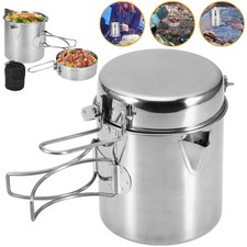 Camping Kochgeschirr Set, Camping Topf Edelstahl Campingkocher Outdoor Geschir