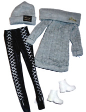 %***Schöne Barbie Kleidung*Long-Pullover*Leggings*Schuhe*Mütze*Standard 29cm***%