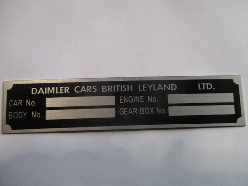 Typenschild plate daimler - typenschild, id-plate