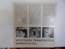 Wolfgang Frankenstein : Werkkatalog Ausstellung "Wolfgang Frankenstein - Bilder 