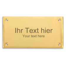 Namenschild, Türschild, Messingschild mit Gravur,  152 x 81 mm aus Messing