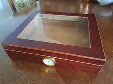 Humidor mit Hygrometer, Braun