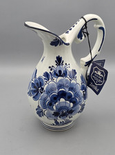 Vase, Krug mit Henkel, handgemalt, Delft
