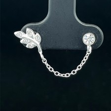 SINGLE DOPPEL-OHRSTECKER AUS 925/- SILBER MIT KRISTALL SCHMUCKJAGD