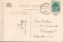 ½d GB Postkarte Isle of Wight 1904 v. Christchurch (Hampshire) nach London