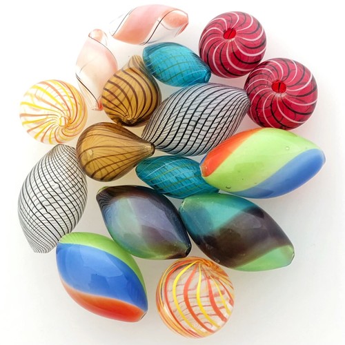 Hohlglasperlen lampwork - 16,