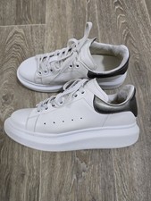 Alexander McQueen Oversized Metallic White Damen Sneaker Gr.38  Zustand "Gut"