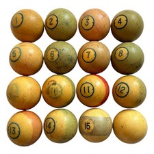 vintage Billardkugeln 16x Deko