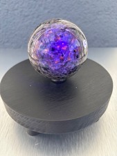 Yooperlite Kugel mit UV Wirkung ca. 357g ca. 6,3cm ohne Deko ohne Halter