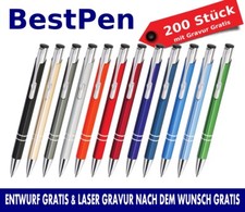 200 STÜCK/Set METALL Werbekugelschreiber mit Gravur im Preis. Keine kosten mehr.
