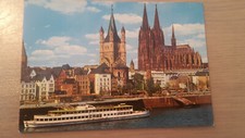 Postkarte Köln am Rhein Rheinufer mit Dom und Groß St. Martin  ungelaufen_13