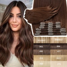 8 Tressen 100% Echthaar Clip