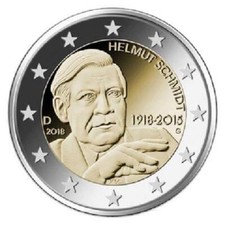 2 Euro Deutschland 2018 Helmut Schmidt  Mz. G (Karlsruhe)
