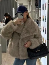 Premium Kunstfell-Mantel Damen