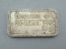Silberbarren 50 Gramm Degussa