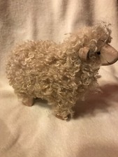 Dekofigur Schafe Osterdeko Dekoration Figuren Holz mit Wolle kuschelig 20 cm NEU