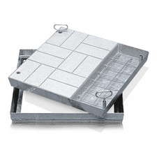 ZARGES Schachtabdeckung Abdeckung Schacht Stahl verzinkt 450 x 450 mm begehbar 