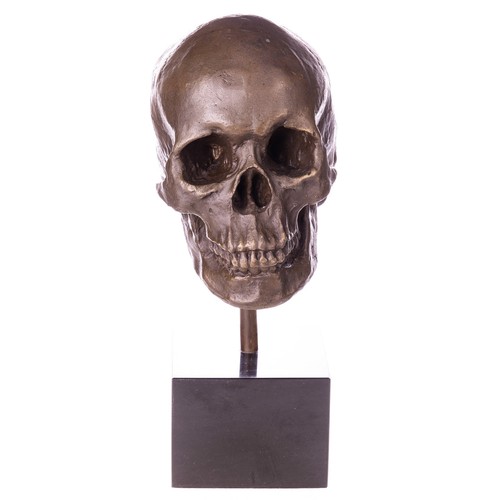 Bronze skulptur totenkopf auf - bronze,