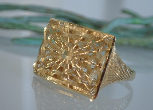 Geometrischer ring 585 gold - 585,