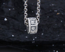 B37 Anhänger Rolle drehbar mit 6 Wort Mantra 8 Schätze Buddhas 990 Feinsilber