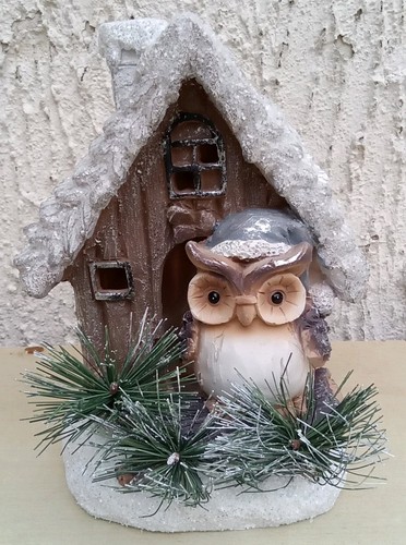 Led weihnachtshaus mit - mit, eule