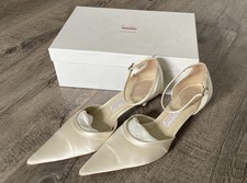 DESIGNER BRAUT SCHUHE RAINBOW CLUB GR 39 IVORY SATIN PUMP EINFÄRBBAR ELSA