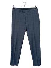 DRYKORN Anzughose Herren Business Kariert Blau Gr. W30/46/S