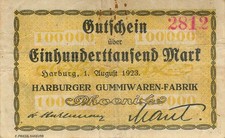Harburg Phoenix Gummiwaren 100 Tausend Mark 1923 gebraucht