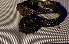 Antikes Böhmen Granatschmuckkonvolut  2x  Granatarmreif + 1x BROSCHE um 1900