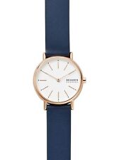 Skagen SIGNATUR Uhr Damenuhr Lederarmband blau SKW2838