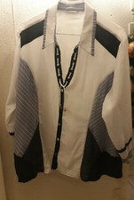 Süße Bluse von CANDA Premium Gr. 46 blau weiß TOP!