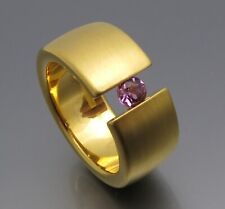REIF-DESIGN - TOLLER LILA SAFIR SPANNRING - AUS EIGENER GOLDSCHMIEDE