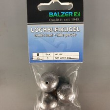 Balzer Loch Bleikugel 40g 3 Stück Lochblei Inline Blei Kugelblei Angelblei OVP