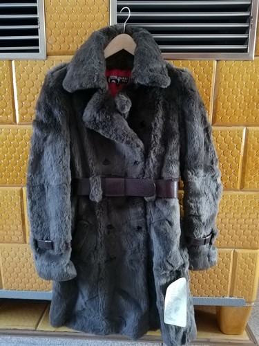 Luxus pelzmantel grau - luxus,
