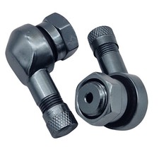 2x Motorrad Alu Winkelventil Grau Anthrazit 11,3mm Ventile Eckventil Ventil