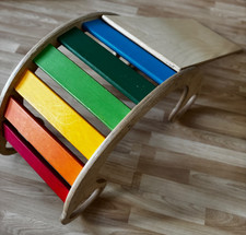 Lunatur Regenbogen-Wippe Mit Brett -Spielgerät für Kinder - Montessori