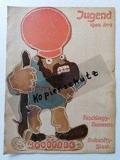 ORIGINAL Titelseite Titelblatt aus der JUGEND Hirth 1904 Nr. 7 Fasching (Z154)