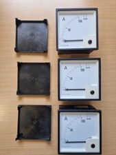 3x Analog Amperemeter 100A