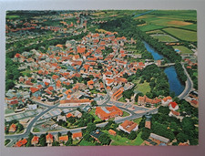 1 Ansichtskarte, Luftaufnahme von TONDERN in Dänemark , leer, ungelaufen, alt