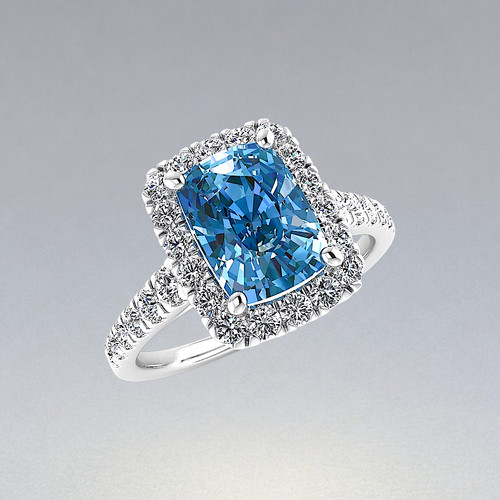 Diamant fancy vivid blue ring - fancy,