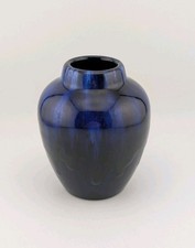 Vintage blaue Tropfglasur 70er Scheurich Keramik kleine Vase 550-10 4,25" selten