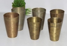 6Pc Antik Messing Lassi / Milch Trinkflasche Tasse Brille Original Alt