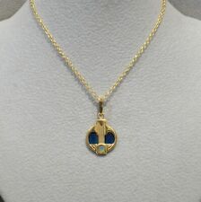 Jugendstilkette Opal Emaille Anhänger Ankerkette Jugendstil Retro Silber 925/-