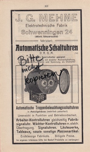 Schwenningen werbung 1911 - schwenningen,,